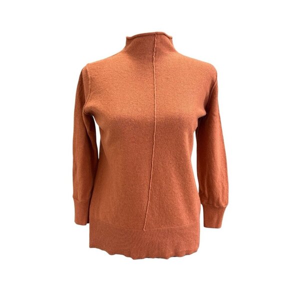 French connection women’s cashmere mock neck orange sweater size XS - Picture 1 of 5